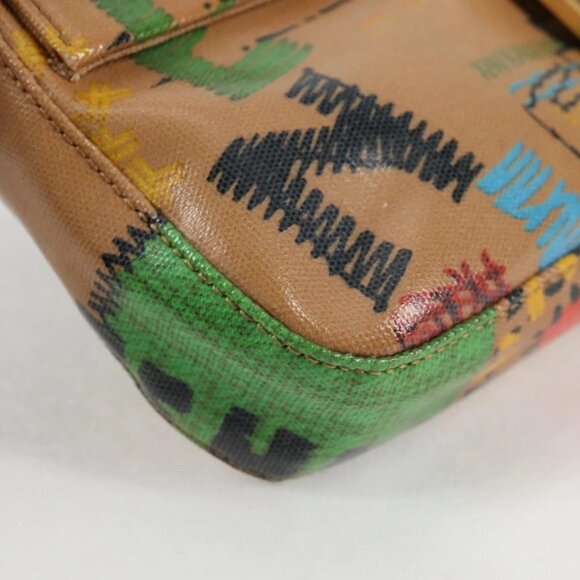 FENDI Mamma Baguette Shoulder Bag Coated Canvas Brown Gold Auth 127210SM - Picture 5 of 16